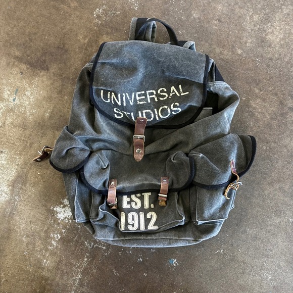 Vintage 90\'s Universal Studios Expedition Canvas Backpack Adventure Bag